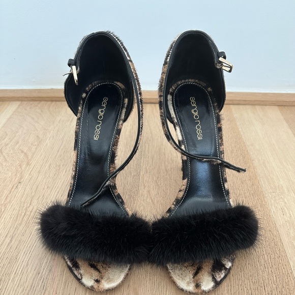 Sergio Rossi Shoes - Sergio Rossi Leopard and Mink sandals